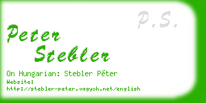 peter stebler business card